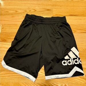 Adidas Men's Black and White Athletic Shorts